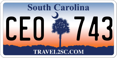 SC license plate CEO743