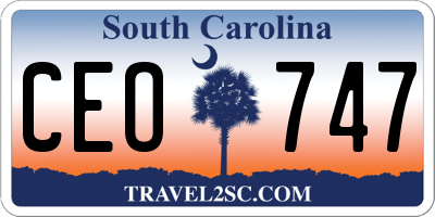 SC license plate CEO747
