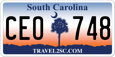 SC license plate CEO748