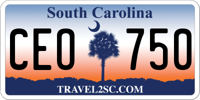 SC license plate CEO750