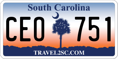 SC license plate CEO751