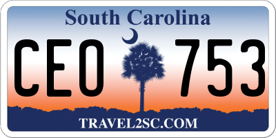 SC license plate CEO753