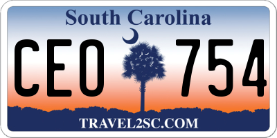 SC license plate CEO754