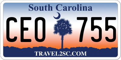 SC license plate CEO755