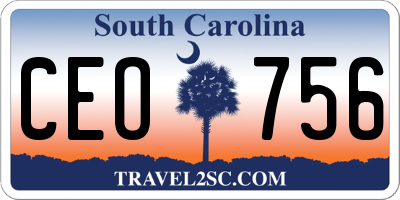 SC license plate CEO756