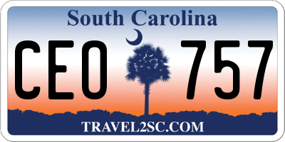 SC license plate CEO757
