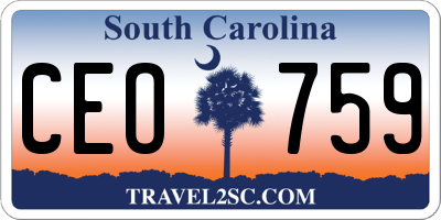 SC license plate CEO759