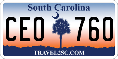 SC license plate CEO760