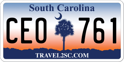 SC license plate CEO761