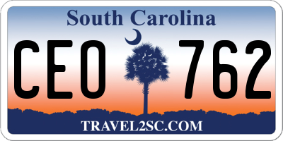 SC license plate CEO762
