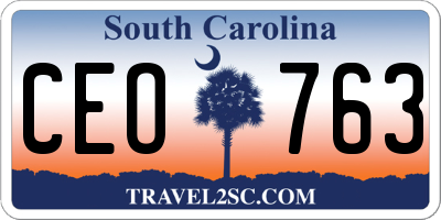 SC license plate CEO763