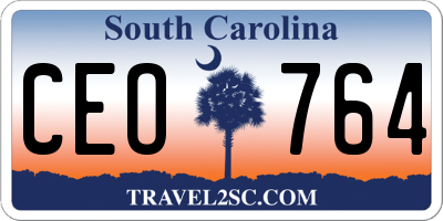 SC license plate CEO764
