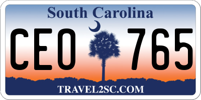 SC license plate CEO765