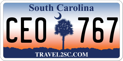 SC license plate CEO767