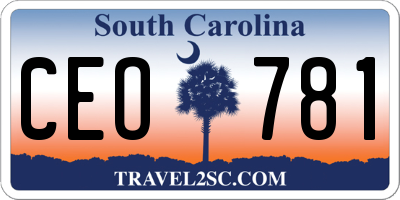 SC license plate CEO781