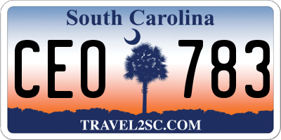 SC license plate CEO783
