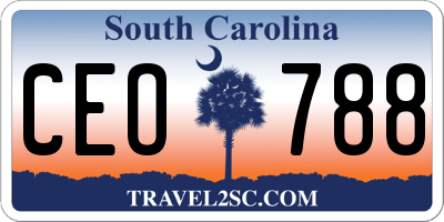 SC license plate CEO788