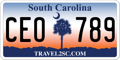SC license plate CEO789
