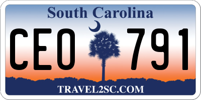 SC license plate CEO791
