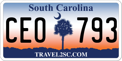 SC license plate CEO793