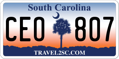 SC license plate CEO807