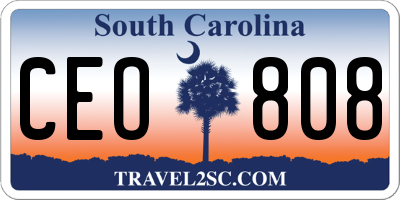SC license plate CEO808