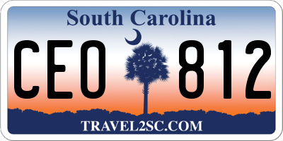 SC license plate CEO812