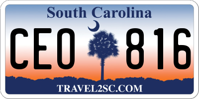 SC license plate CEO816