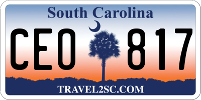 SC license plate CEO817