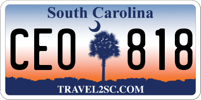 SC license plate CEO818