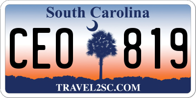 SC license plate CEO819