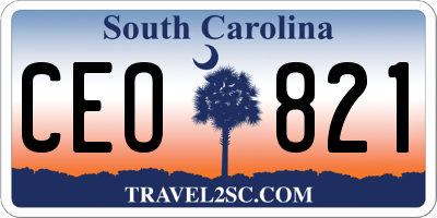 SC license plate CEO821