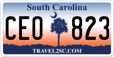 SC license plate CEO823