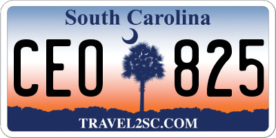 SC license plate CEO825