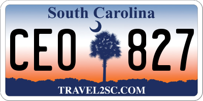 SC license plate CEO827