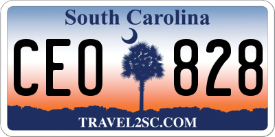 SC license plate CEO828