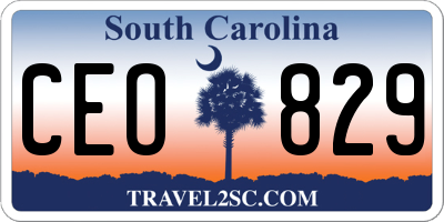 SC license plate CEO829