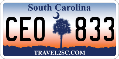 SC license plate CEO833