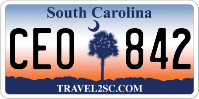 SC license plate CEO842