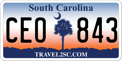 SC license plate CEO843