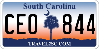 SC license plate CEO844