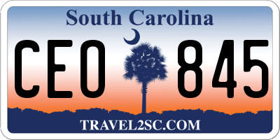 SC license plate CEO845