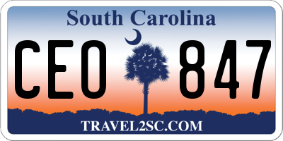 SC license plate CEO847