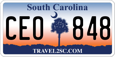 SC license plate CEO848