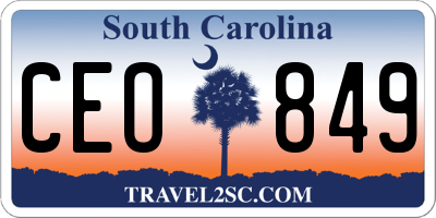 SC license plate CEO849