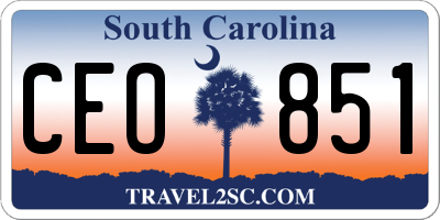 SC license plate CEO851