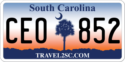 SC license plate CEO852