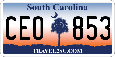 SC license plate CEO853