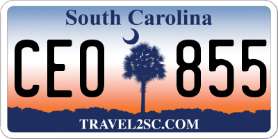 SC license plate CEO855