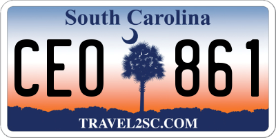 SC license plate CEO861